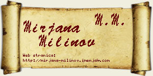 Mirjana Milinov vizit kartica